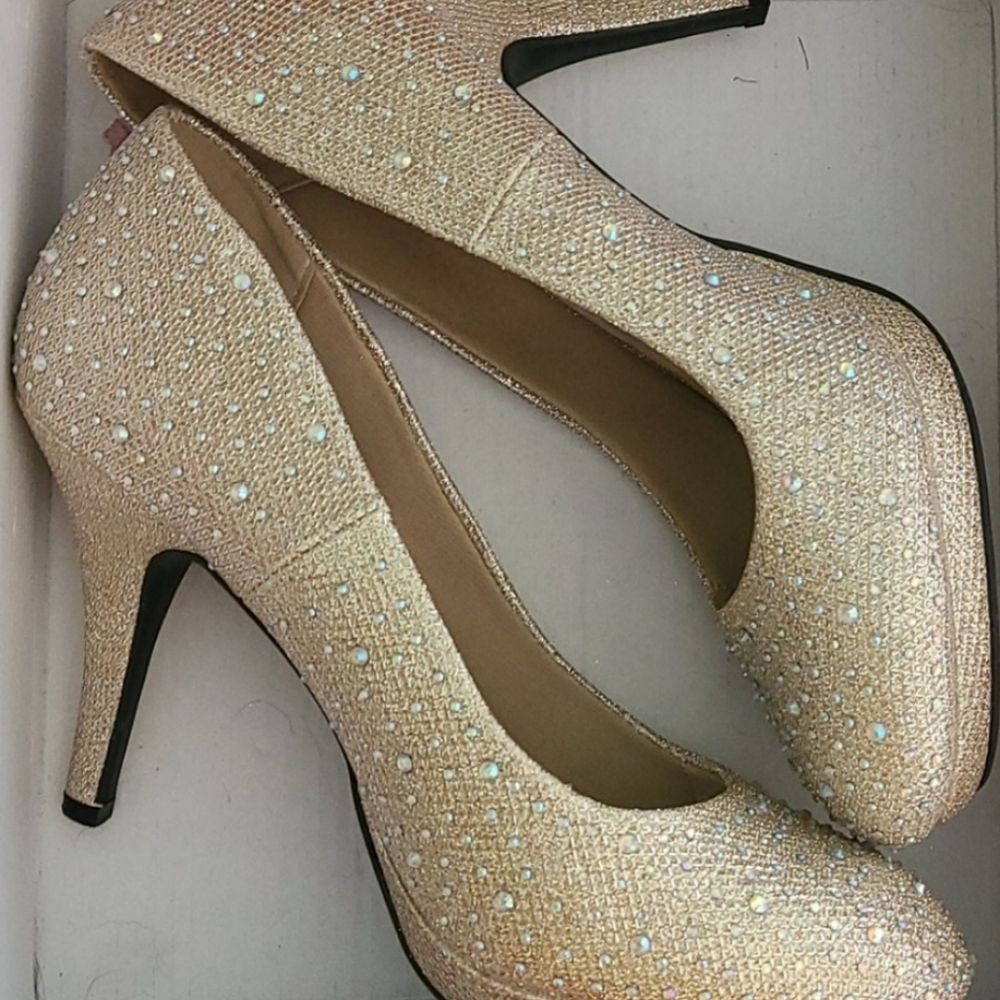 👠Gold Silver Slipper Mirage - Rhinestones 👠